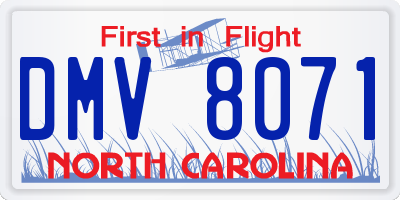 NC license plate DMV8071