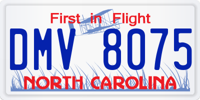 NC license plate DMV8075