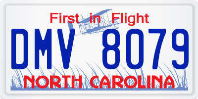 NC license plate DMV8079