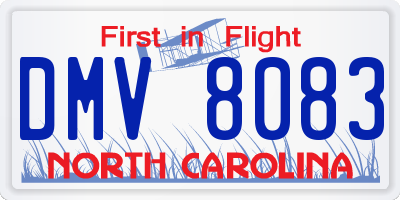 NC license plate DMV8083