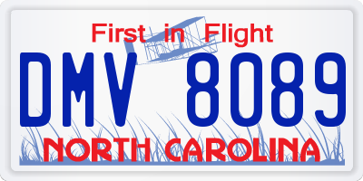 NC license plate DMV8089