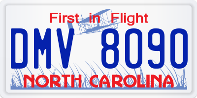 NC license plate DMV8090