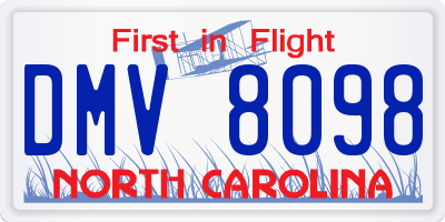 NC license plate DMV8098
