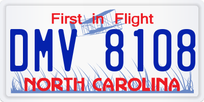 NC license plate DMV8108