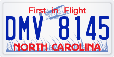 NC license plate DMV8145