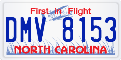 NC license plate DMV8153