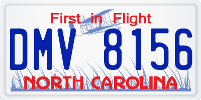 NC license plate DMV8156