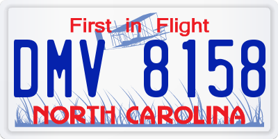 NC license plate DMV8158
