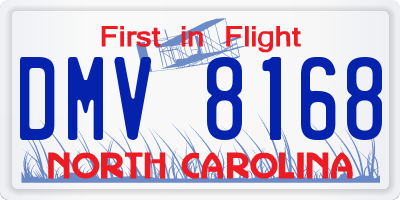 NC license plate DMV8168