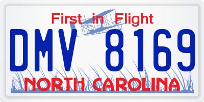 NC license plate DMV8169