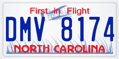 NC license plate DMV8174