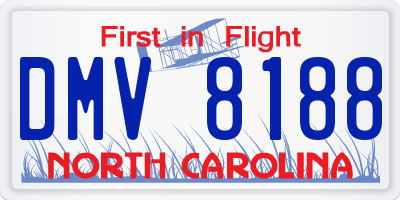 NC license plate DMV8188