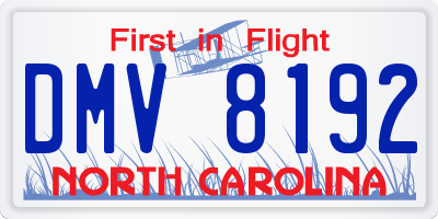 NC license plate DMV8192