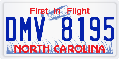 NC license plate DMV8195