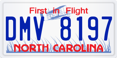 NC license plate DMV8197