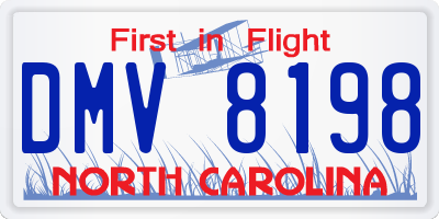 NC license plate DMV8198