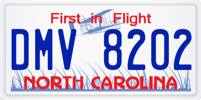 NC license plate DMV8202