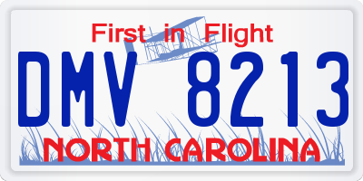 NC license plate DMV8213