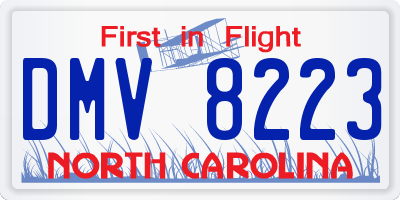 NC license plate DMV8223