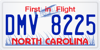 NC license plate DMV8225