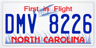 NC license plate DMV8226