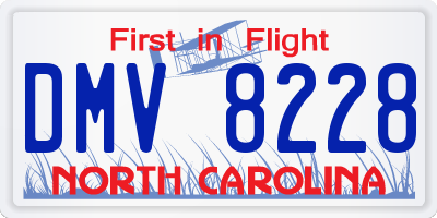 NC license plate DMV8228