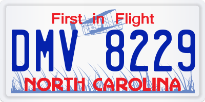 NC license plate DMV8229