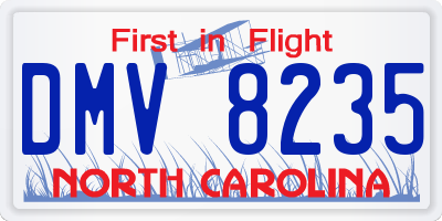 NC license plate DMV8235