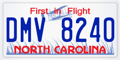 NC license plate DMV8240