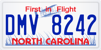 NC license plate DMV8242