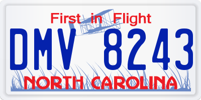 NC license plate DMV8243