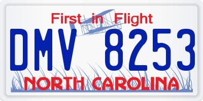 NC license plate DMV8253