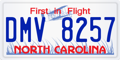 NC license plate DMV8257