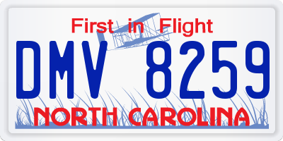 NC license plate DMV8259