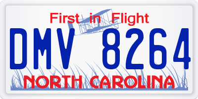 NC license plate DMV8264