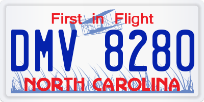 NC license plate DMV8280