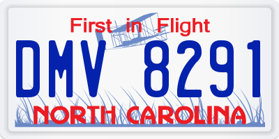 NC license plate DMV8291