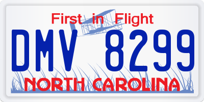 NC license plate DMV8299