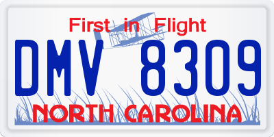 NC license plate DMV8309