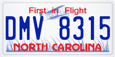 NC license plate DMV8315