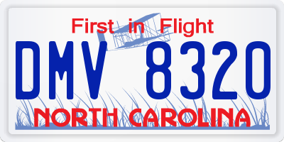 NC license plate DMV8320