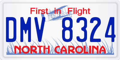NC license plate DMV8324