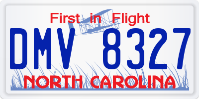 NC license plate DMV8327