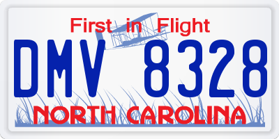 NC license plate DMV8328