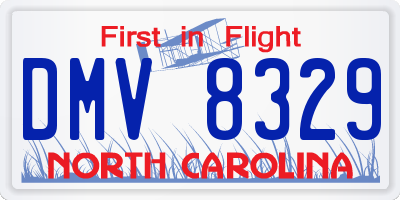 NC license plate DMV8329