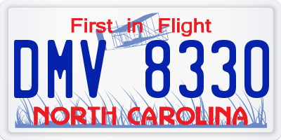 NC license plate DMV8330