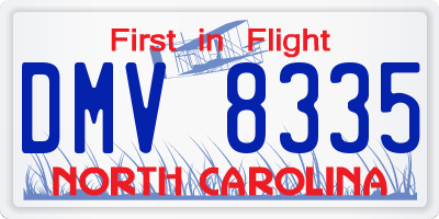 NC license plate DMV8335