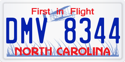 NC license plate DMV8344