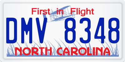 NC license plate DMV8348