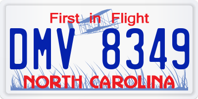 NC license plate DMV8349